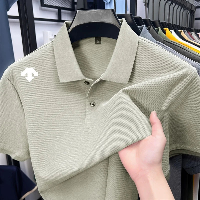 Mercerized Cotton100% Men's Summer Luxury Brand Short Sleeves Polo Shirt 25 Colors Choose From T-Shirt Business Leisure Men Top