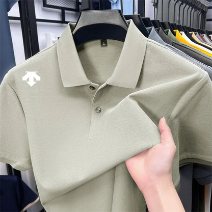 Mercerized Cotton100% Men's Summer Luxury Brand Short Sleeves Polo Shirt 25 Colors Choose From T-Shirt Business Leisure Men Top