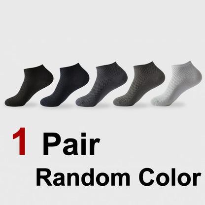 1/5 Pairs Men Bamboo Fiber Business Ankle Socks Spring Summer Lightweight Breathable Odor Proof Sweat Absorbing Leisure Socks