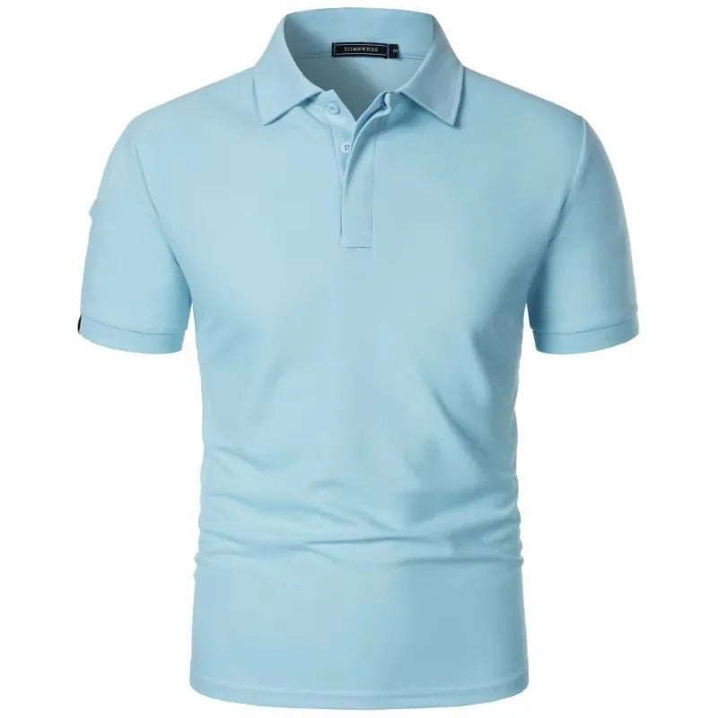 New Mens Short Sleeve T Shirt Sports Tennis Polo Shirt Summer Oversized Breathable Shirts Button Moisture-Wicking Streetwear