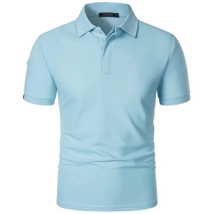 New Mens Short Sleeve T Shirt Sports Tennis Polo Shirt Summer Oversized Breathable Shirts Button Moisture-Wicking Streetwear
