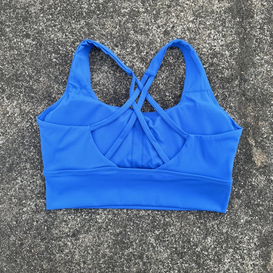 Solid Color Soft Tight Gym Yoga Underwear high strength shockproof Women Cross Back Fitness Bra Sport Top Comprehensive Butter