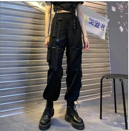 Women Y2K Streetwear Cargo Pants Vintage Fashion High Waist Baggy Trousers Female Loose Sweatpants Wide Leg Joggers Trousers