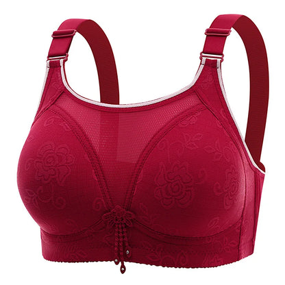 New Style Non Steel Ring Gathering Anti Sagging Thin Cup Breathable Adjustable Back Bra Anti Slip Four Breasted Underwear