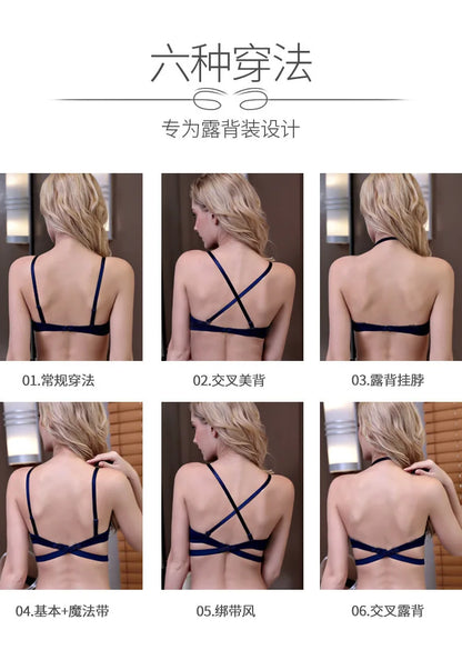 Sexy Invisible Seamless U-Back Bra | Push-Up Adhesive Silicone Cover for Wedding Dress,Backless Dress, Smooth Strapless Bralette