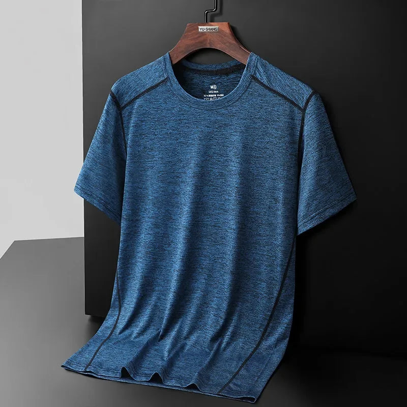 Breathable Camping Tee - Unisex Lightweight Outdoor Shirt With Striped Polyester Spandex