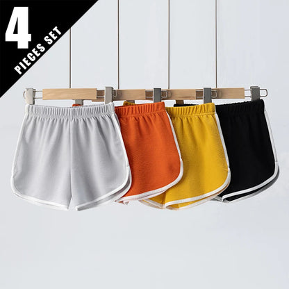Children's Summer Shorts - Unisex Kids Hot Pants With Elastic Waist Casual Polyester