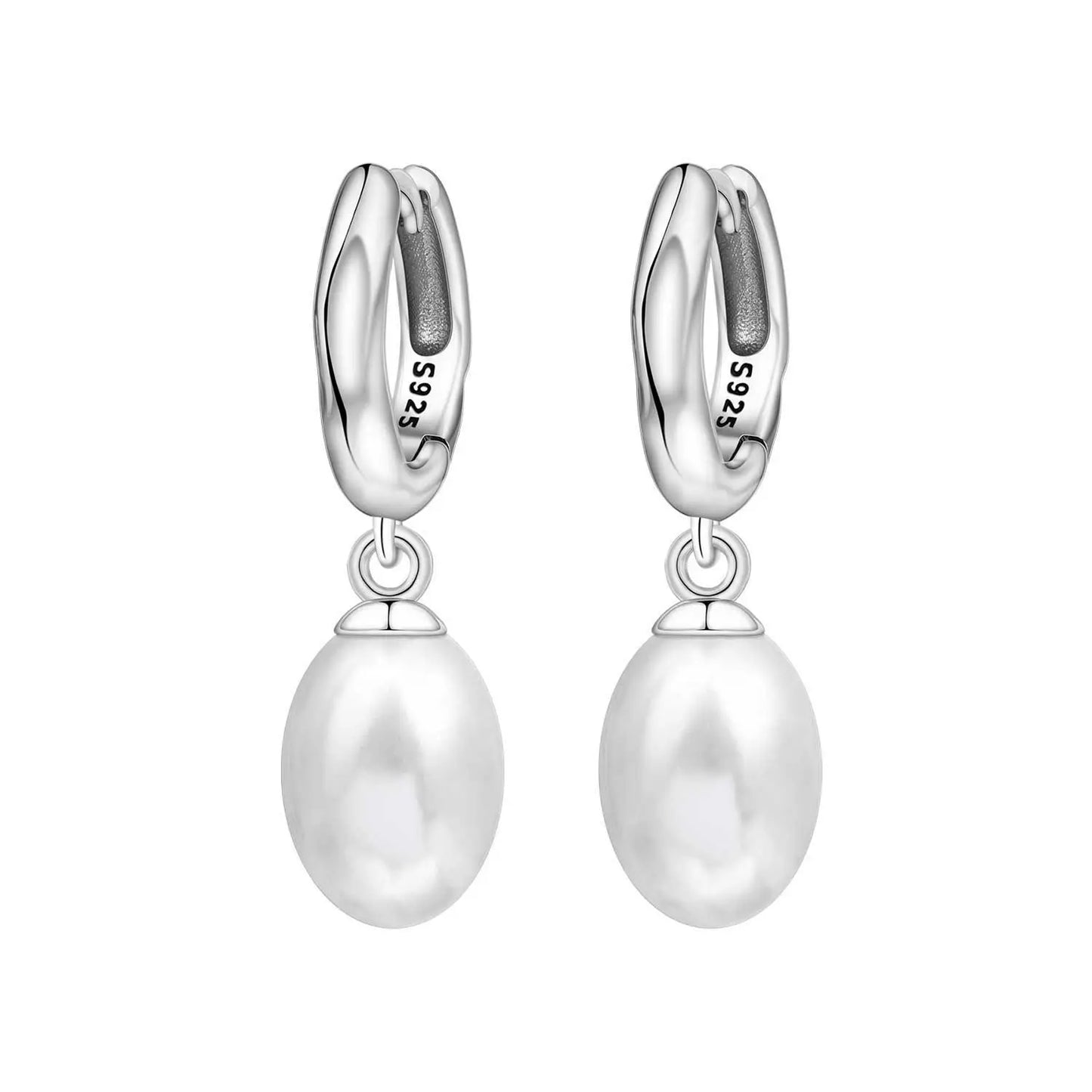 925 Sterling Silver Simple Pearl Earrings Jewelry Hoop Earrings Zircon Stud Earrings For Women Jewelry Fine Birthday Party Gifts