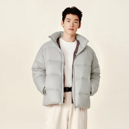 Semir Down Jacket Men Winter Three-proof Windproof Waterproof Stain Resistant Thick Stand Collar Puffer Coat Lightweight Warm