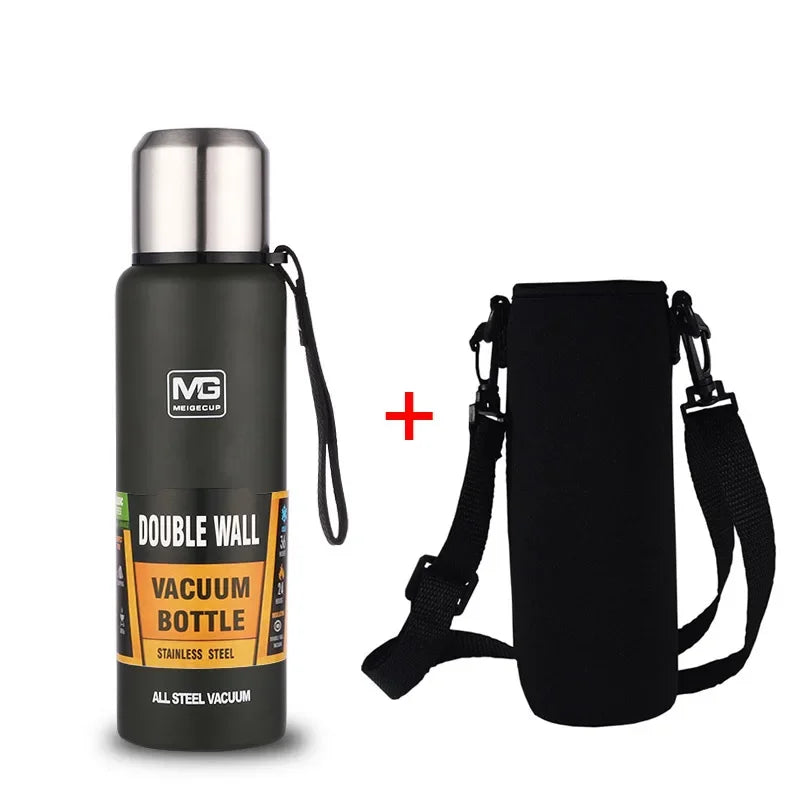 Portable Stainless Steel Thermos Large Capacity Vacuum Flask Insulated Tumbler with Rope Thermo Bottle 500/700/1000/1500ml
