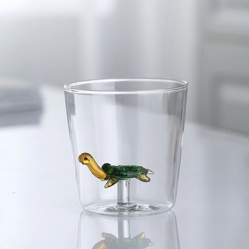 3D Glass Cup - Handmade Bubble Mug With Animal & Plant Shapes | Eco-Friendly Drinkware Gift