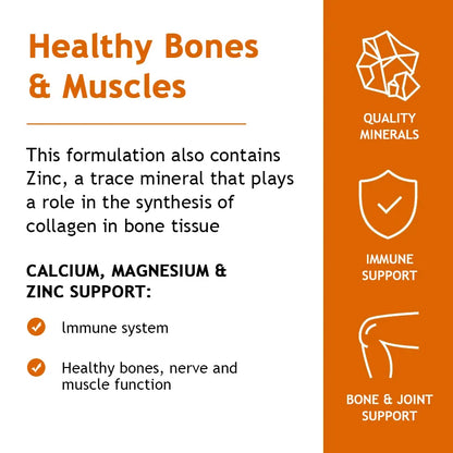 Calcium Magnesium Zinc Capsule Vitamin/Mineral Mixed Supplement - Gluten Free, Non Genetically Modified