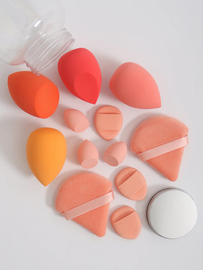 Makeup Sponge Set – 12 Piece Latex Free Sponges with Storage Jar for Wet Dry Use