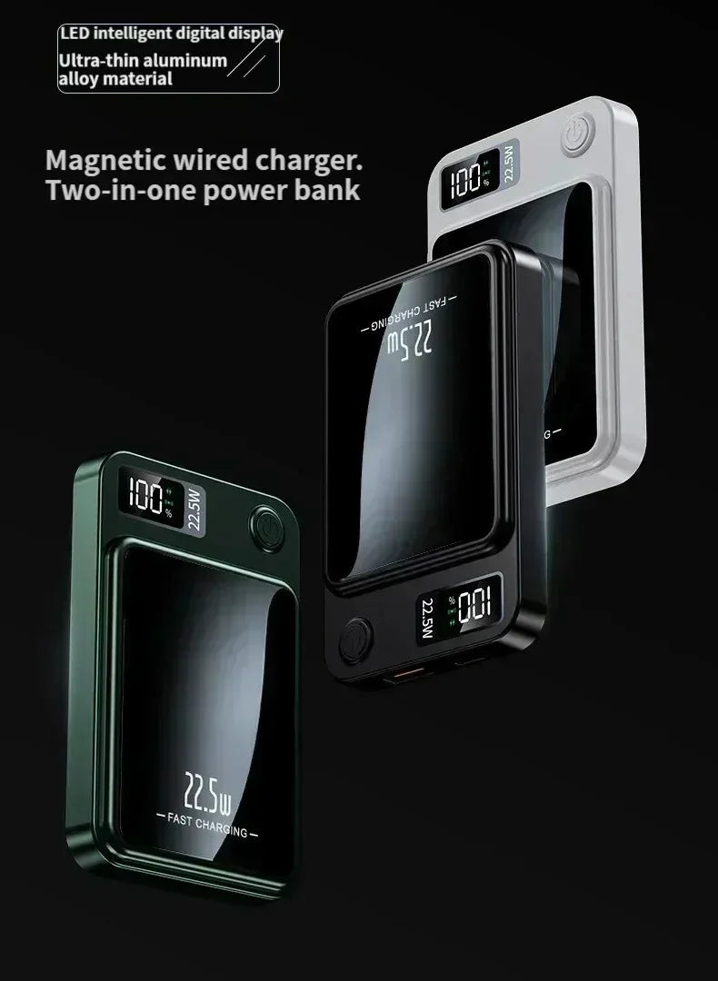 100000mAh Magnetic Powerbank Magnetic Power Bank Wireless Fast Charger For iPhone Backup Battery For Magsafe