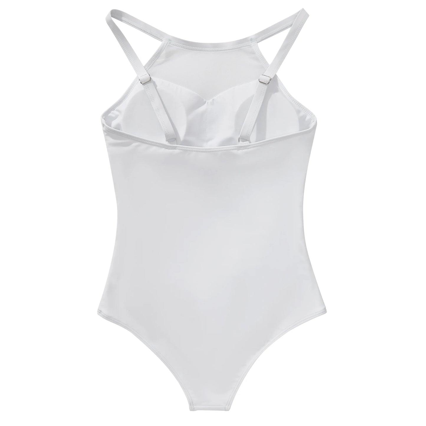 XL Size One Piece Swimsuit Women Mesh Hollow Out Swimwear For Women Solid Padded Push Up Plus Size Summer Bathing Suits Female