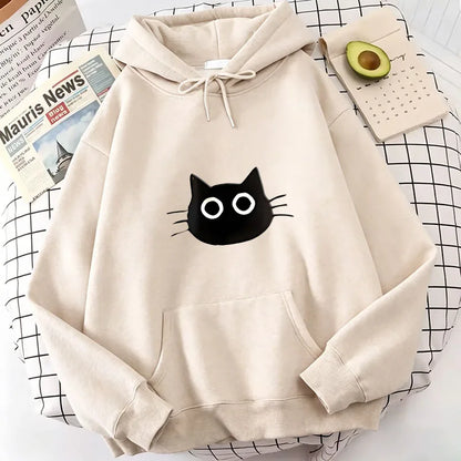 Kawaii Cat Print Hoodies Spring Autumn Winter Casual Hoodies Sweatshirts Men Women 90s Clothes Hoodie Sweatshirt