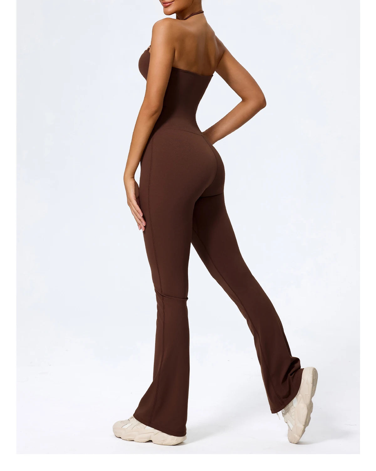 Women Yoga Jumpsuit - Sleeveless Quick Dry Workout Wear with Backless Sportswear Design