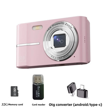 Portable Digital Camera - 44MP Compact Camera with 16x Zoom & 2.4 Inch LCD Screen
