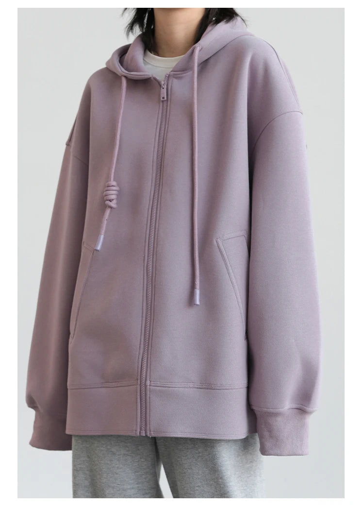 CHIC VEN Women Sweatshirts Hoodies Solid Loose Casual Hooded Female Tops Lady Coat Medium Length Overcoat Spring Autumn 2025
