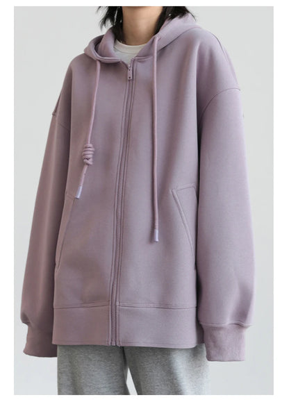 CHIC VEN Women Sweatshirts Hoodies Solid Loose Casual Hooded Female Tops Lady Coat Medium Length Overcoat Spring Autumn 2025