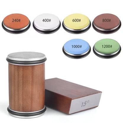 Rolling Knife Sharpener Kit – Diamond Stone with 15°/20° Angles & Magnetic Holder