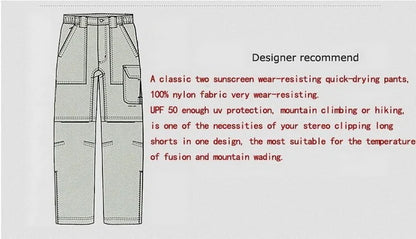 NUONEKO Women's Summer Hiking Pants Women Trekking Sport Quick Dry Thin Cargo Trousers Removable Outdoor Camping Pants Shorts