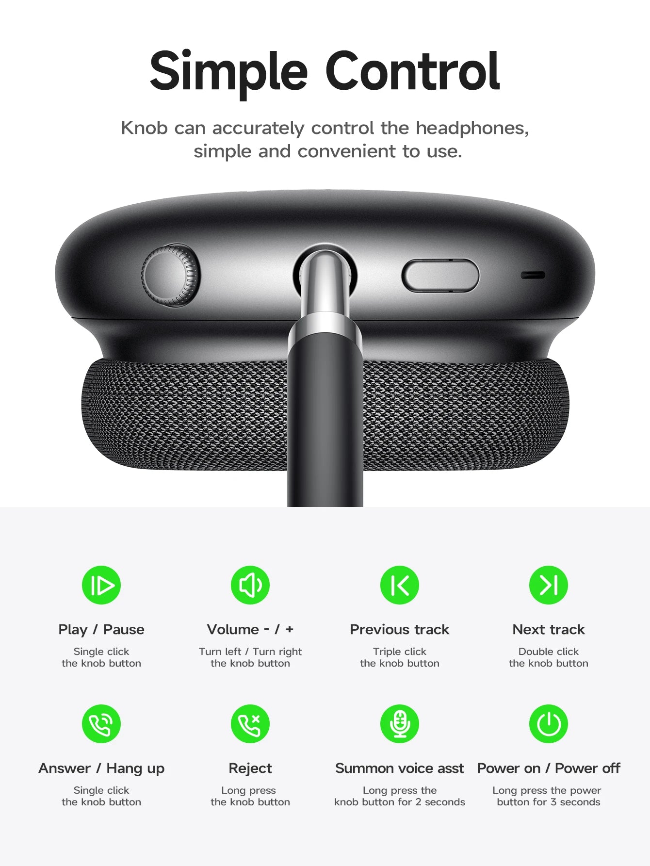HOCO W55 Plus ANC Noise Reduction Over-ear Bluetooth 5.4 Headphones Wireless Sport Headset Head mounted For Smart Phone AUX mode