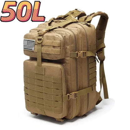 Waterproof Tactical Backpack - 30L50L Nylon Rucksack for Hiking Camping Fishing and Hunting