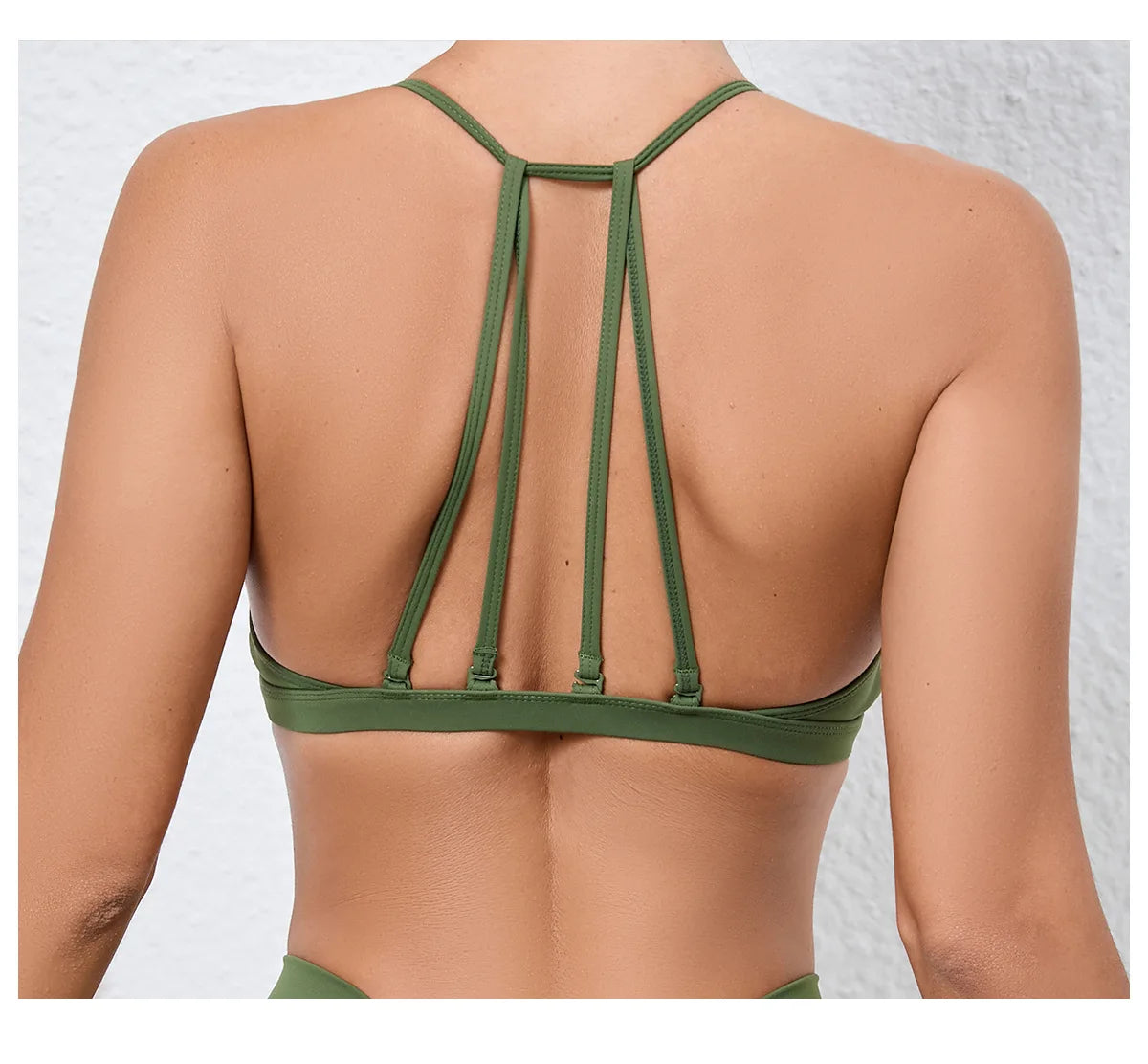 Yoga Sports Bra - Lightweight Nylon Spandex Multi Wear Crop Top with Removable Straps