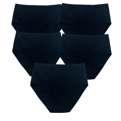 5Pcs/Set High Rise Panties Women Cotton Briefs Sexy Lingerie Ribbed Basic Daily Underwear Soft Stretch Ladies Intimates S-XXL