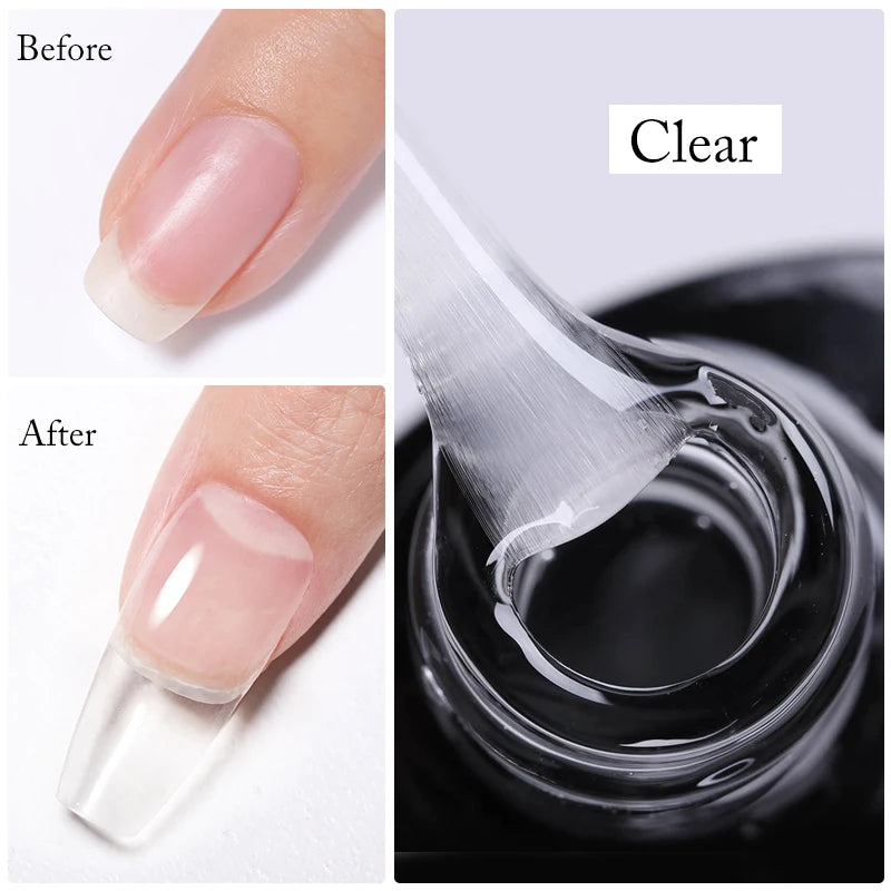 Nude Crystal Rubber Base Gel - 7ml Semi-Permanent Soak Off UV LED Nail Varnish