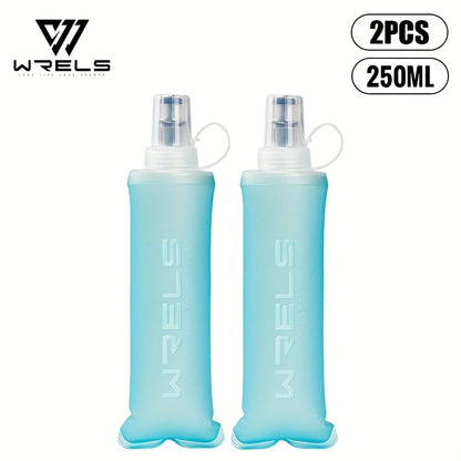 WRELS Soft Water Bottle Collapsible Soft Flask TPU Running Water Bottle Foldable Water Bag BPA-Free Sports Soft Water Flask