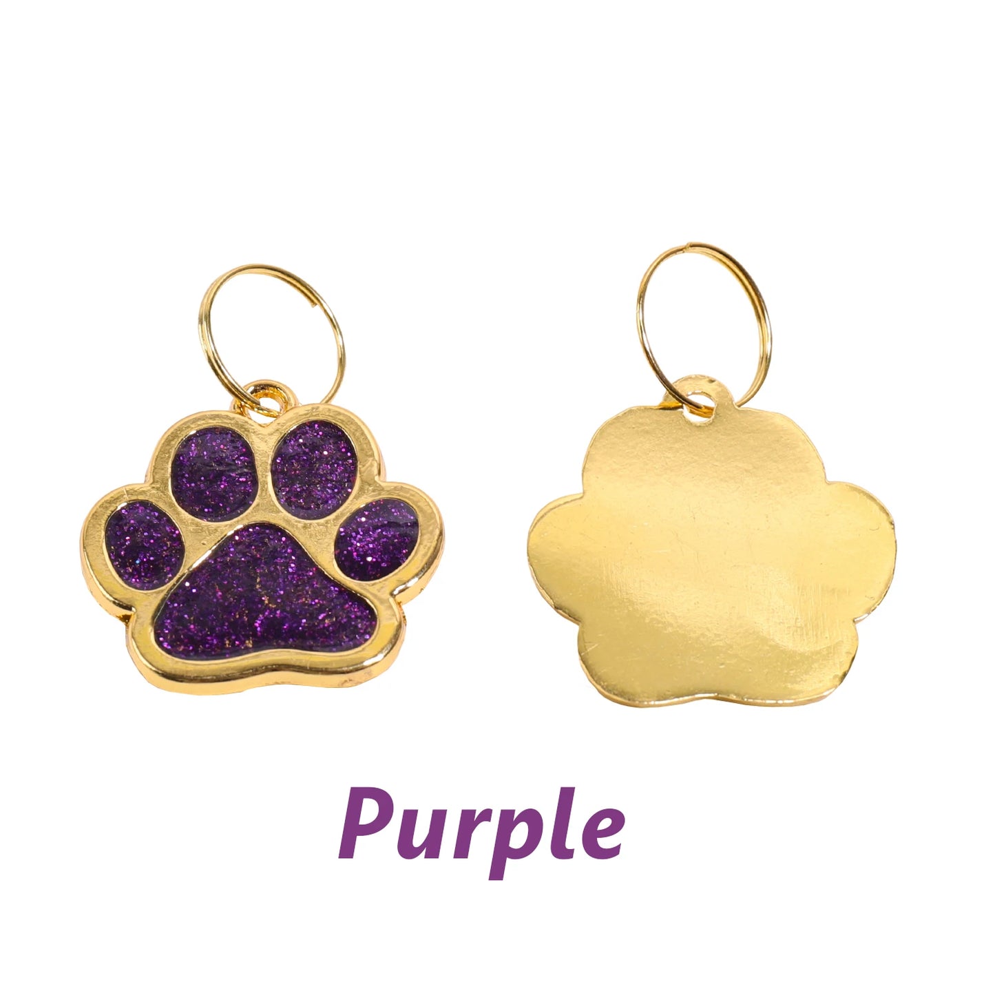 Glitter Claw Custom Text Dog Tag Personalized Name Pets Tag Laser Engraving Number Golden Collar Pendant Customized Cat ID Tag