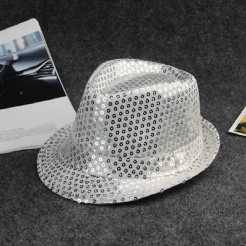 Stage Performance Sequined Hip-hop Hat Children's Day Dance Performance Jazz Hat Men And Women Festival Parties Sequined Top Hat