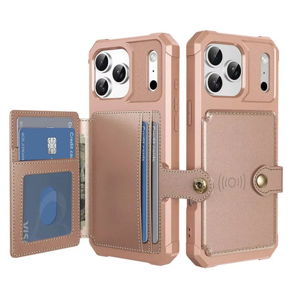 Wallet Phone Case Card Holder for Apple IPhone 17 Air 16E 16 15 14 Plus 13 12 Pro Max Hybrid Rubber Bumper Back Flip Cover
