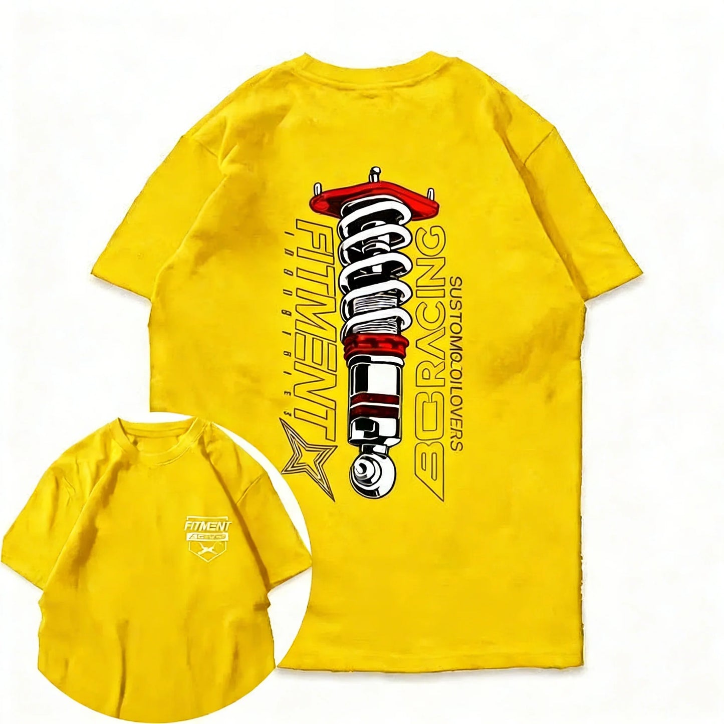 2026 Summer Pure Cotton Heavyweight American Style BC Short-Sleeve Car Modified T-Shirt, Loose-Fitting, Twisted-Neck, Versatile,