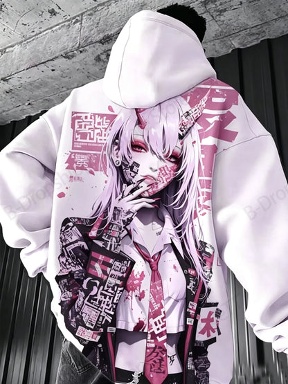 Sexy Anime Samurai Girl 3d Print Hoodie Men Women Fashion Oversized Hoodie Sweatshirt Men Tracksuit Y2k Clothes Japanese Moletom