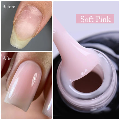 Nude Crystal Rubber Base Gel - 7ml Semi-Permanent Soak Off UV LED Nail Varnish