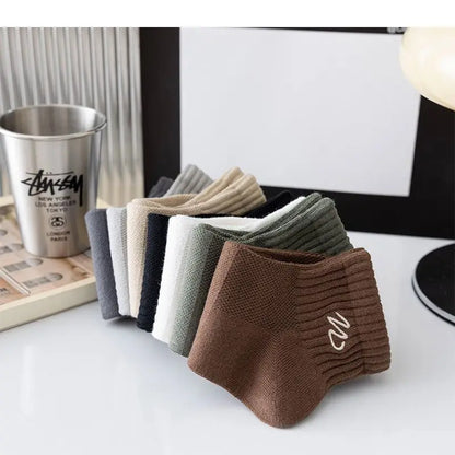 7/14 Pairs Men's Crew Socks Ankle Socks, Multi-Color, Trendy and Stylish, Comfortable, Breathable, Moisture-Absorbing
