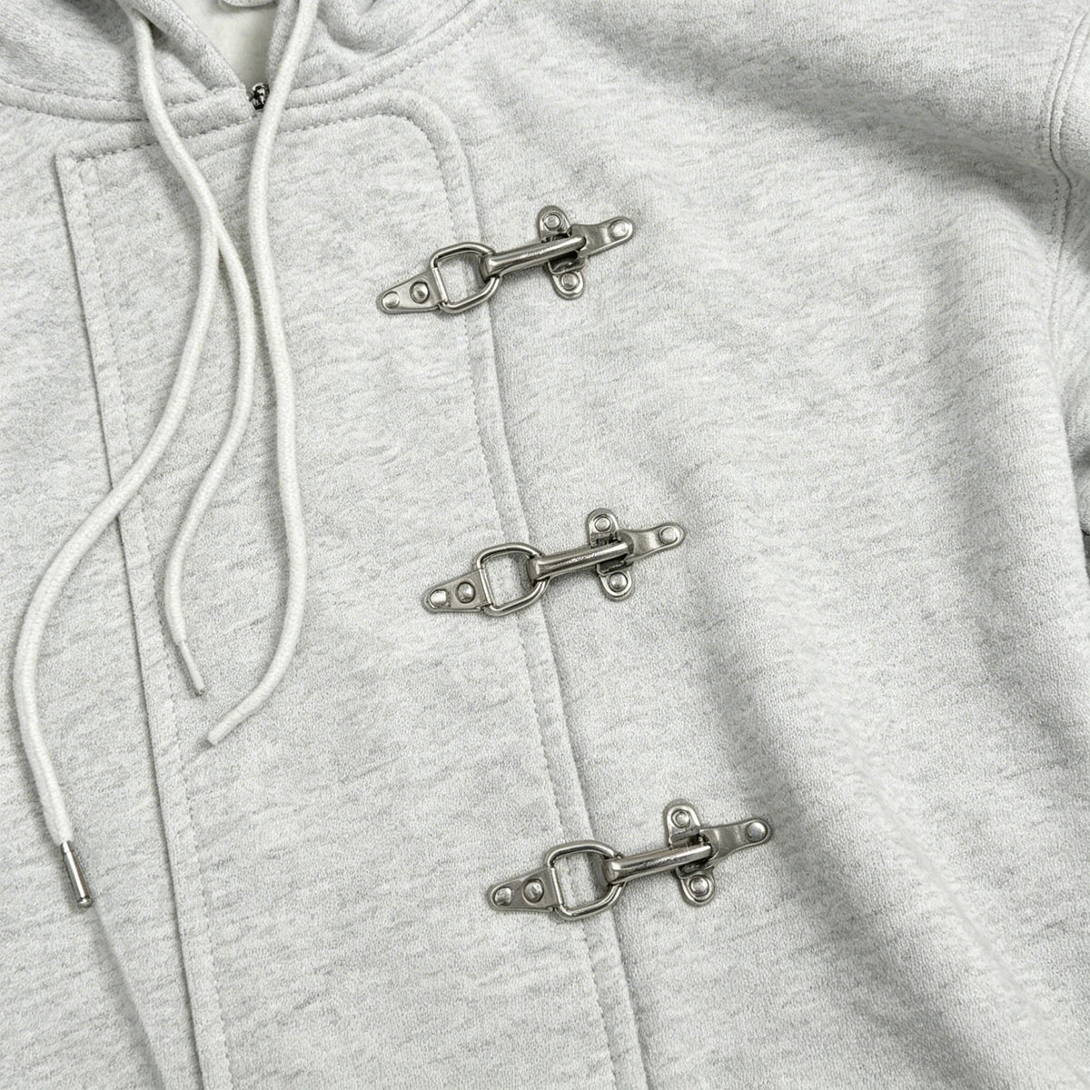 Y2K American Vintage Washed Streetwear Hoodie Women Hook Clasp Zip Up Drawstring Loose Winter Outerwear Casual Daily Wear 2026
