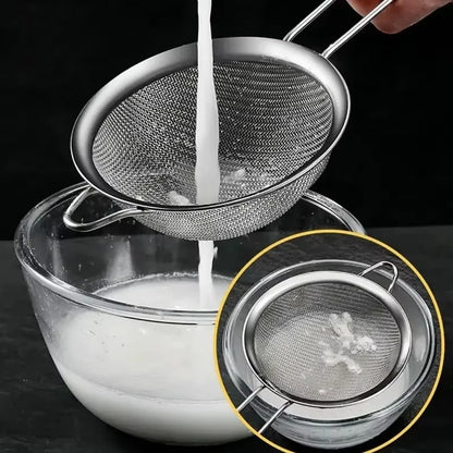 Stainless Steel Sieve - Fine Mesh Strainer & Durable Wire Mesh Filter for Kitchen