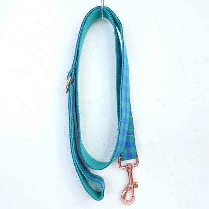 Personalized Pet Collar Free Engraving Custom Puppy Nameplate ID Tag Adjustable Buckle Green Blue Suit Plaid Collars Leash