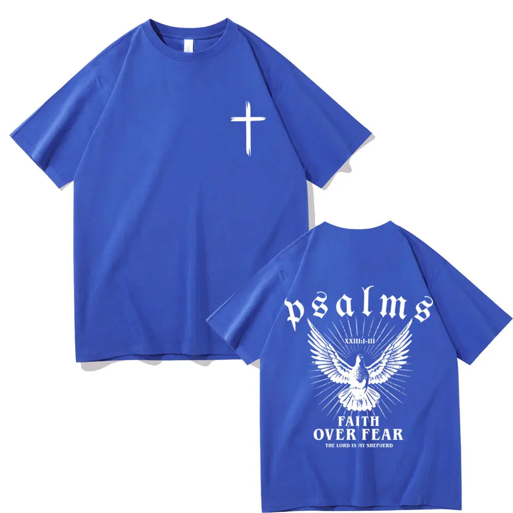 Faith Over Fear Dove T-Shirt - Casual Oversized Cotton Tee for Men  Women - ZOOMNSTORE