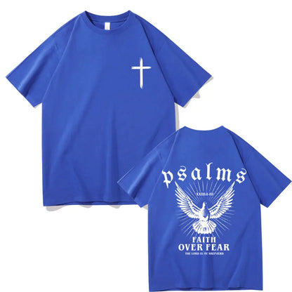 Faith Over Fear Dove T-Shirt - Casual Oversized Cotton Tee for Men  Women - ZOOMNSTORE