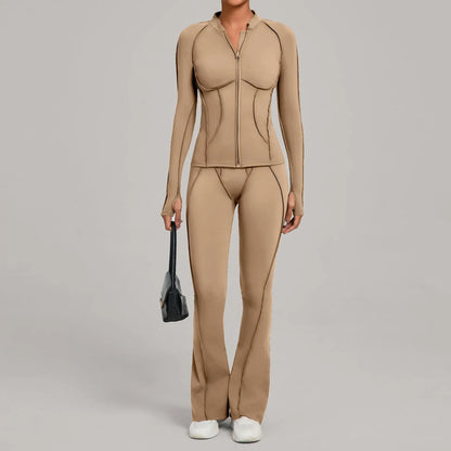 Seamless Yoga Sets – High Waist Leggings & Backless Bra Suit | Breathable Fitness Wear