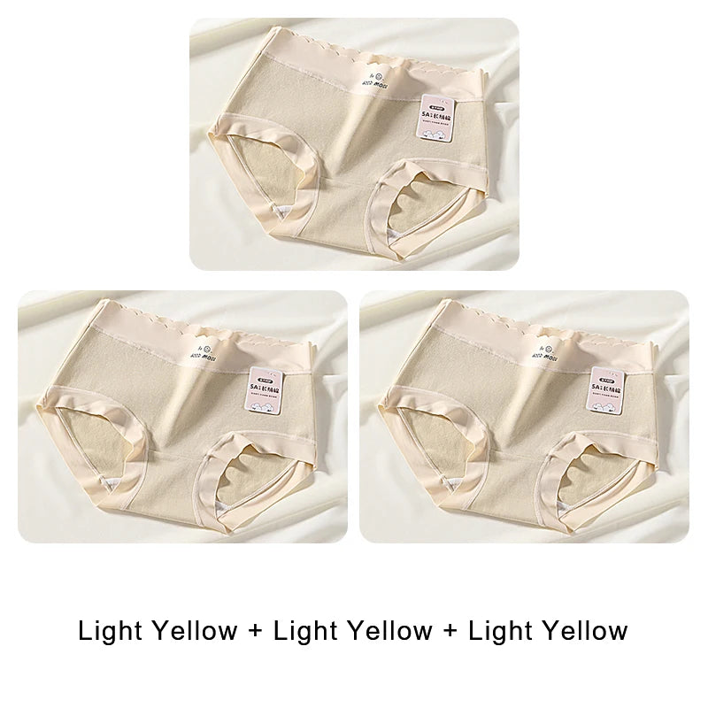 Cotton Mid-Rise Panties - Women's Antibacterial Breathable Cotton Briefs Set