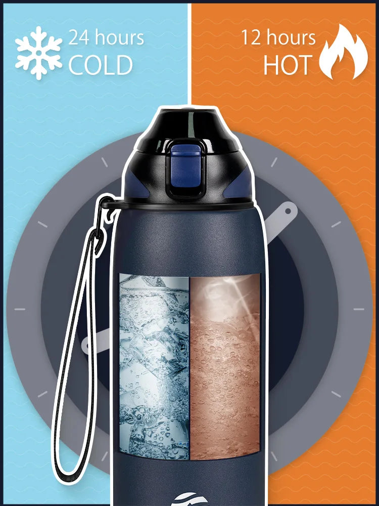 Fjbottle Water Bottle 1L Vacuum Sports Bottle Warm and Cold Drink Stainless Steel Vacuum Flask