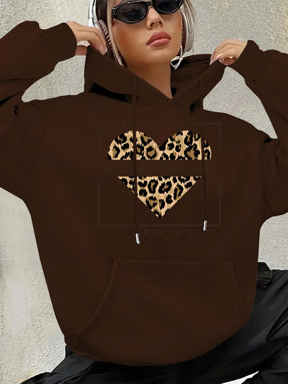 Women's Autumn and Winter Loose Casual Comfortable Letter Printed Thick Long-Sleeved Round Neck Hoodie Pullover
