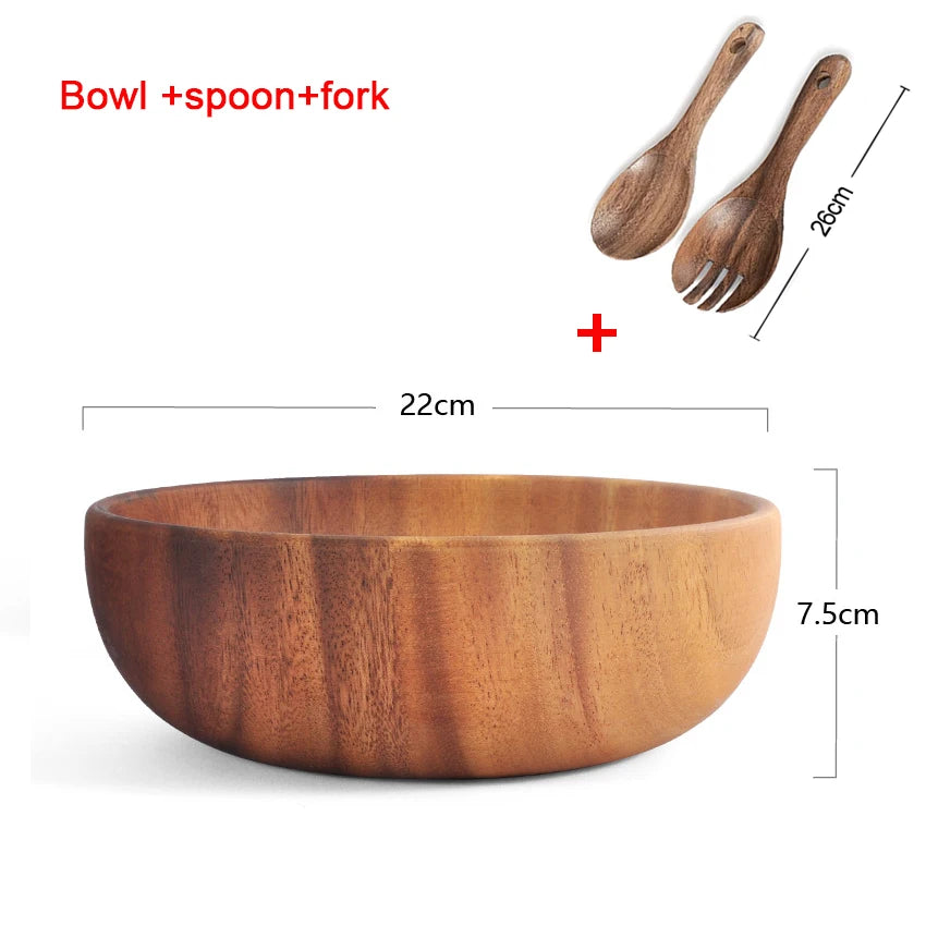 Acacia Wooden Bowl - Japanese Style Salad and Soup Tableware