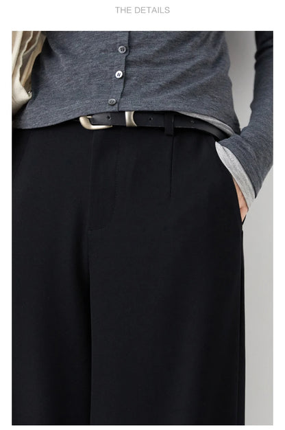 CHIC VEN Women Pants Solid Casual  Slim Straight Leg Suit Wide Leg Ladies Trousers Spring Autumn 2025 Clothing for Woman